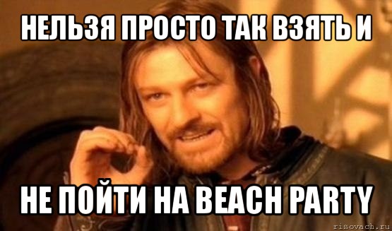 нельзя просто так взять и не пойти на beach party, Мем Нельзя просто так взять и (Боромир мем)