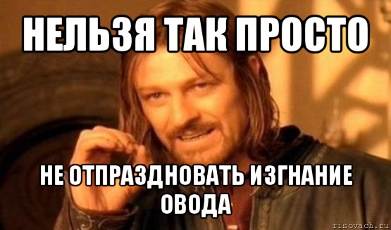 нельзя так просто не отпраздновать изгнание овода, Мем Нельзя просто так взять и (Боромир мем)