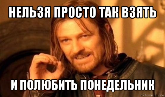 нельзя просто так взять и полюбить понедельник, Мем Нельзя просто так взять и (Боромир мем)