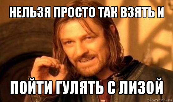 нельзя просто так взять и пойти гулять с лизой, Мем Нельзя просто так взять и (Боромир мем)