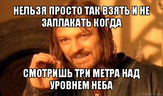 нельзя просто так взять и не заплакать когда смотришь три метра над уровнем неба, Мем Нельзя просто так взять и (Боромир мем)