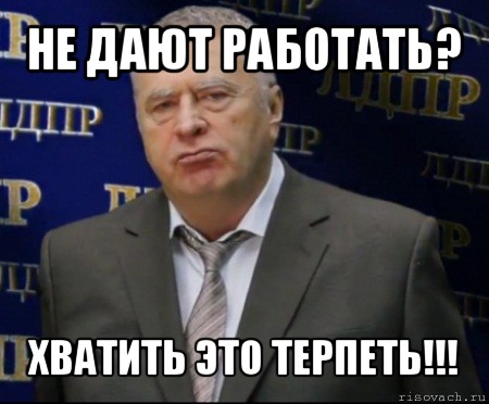 не дают работать? хватить это терпеть!!!, Мем Хватит это терпеть (Жириновский)