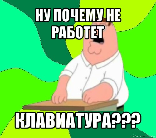 ну почему не работет клавиатура???, Мем  Да всем насрать (Гриффин)