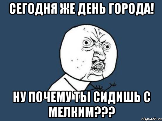 сегодня же день города! ну почему ты сидишь с мелким???, Мем Ну почему