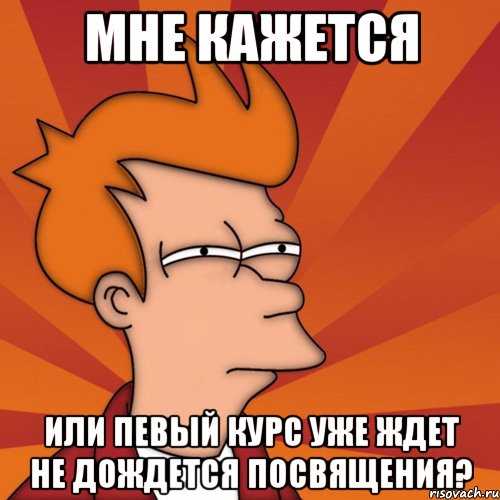 мне кажется или певый курс уже ждет не дождется посвящения?, Мем Мне кажется или (Фрай Футурама)