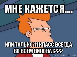 мне кажется.... или только 11 класс всегда во всем виноват???, Мем  Фрай (мне кажется или)