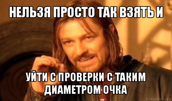 нельзя просто так взять и уйти с проверки с таким диаметром очка, Мем Нельзя просто так взять и (Боромир мем)