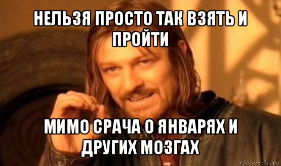 нельзя просто так взять и пройти мимо срача о январях и других мозгах, Мем Нельзя просто так взять и (Боромир мем)