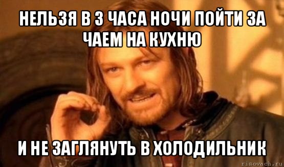 нельзя в 3 часа ночи пойти за чаем на кухню и не заглянуть в холодильник, Мем Нельзя просто так взять и (Боромир мем)