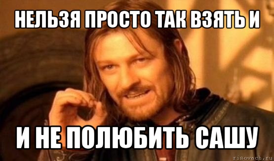 нельзя просто так взять и и не полюбить сашу, Мем Нельзя просто так взять и (Боромир мем)