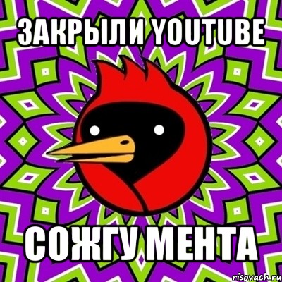 закрыли youtube сожгу мента, Мем Омская птица