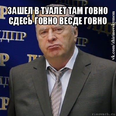 зашел в туалет там говно сдесь говно весде говно , Мем Хватит это терпеть (Жириновский)