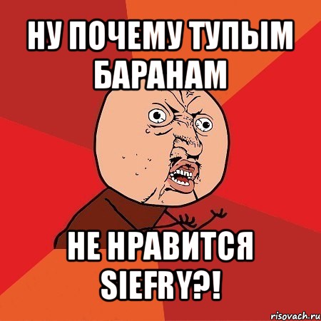 ну почему тупым баранам не нравится siefry?!, Мем Почему