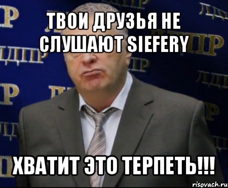 твои друзья не слушают siefery хватит это терпеть!!!, Мем Хватит это терпеть (Жириновский)