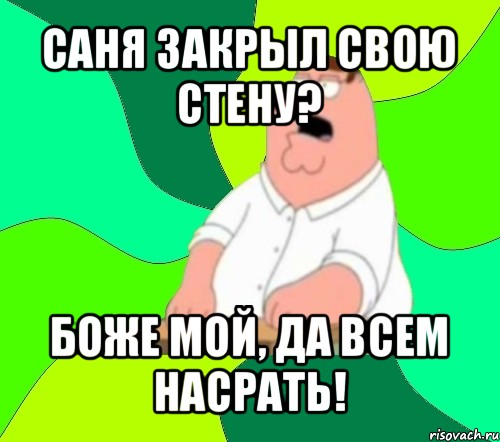 саня закрыл свою стену? боже мой, да всем насрать!, Мем  Да всем насрать (Гриффин)