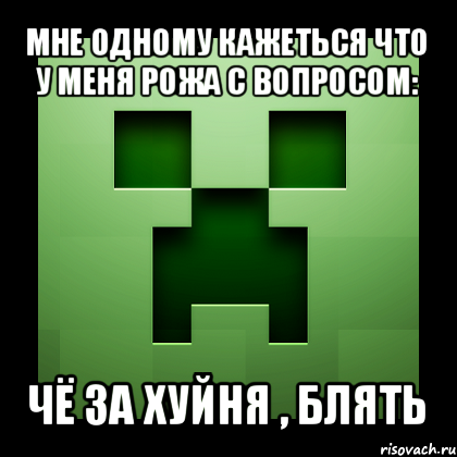 мне одному кажеться что у меня рожа с вопросом: чё за хуйня , блять, Мем Creeper