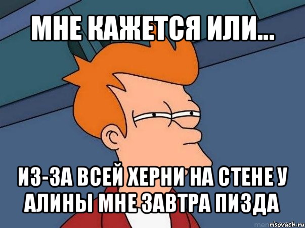 мне кажется или... из-за всей херни на стене у алины мне завтра пизда, Мем  Фрай (мне кажется или)