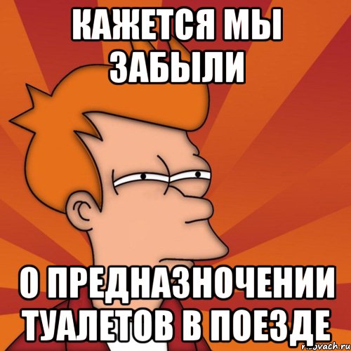 кажется мы забыли о предназночении туалетов в поезде, Мем Мне кажется или (Фрай Футурама)