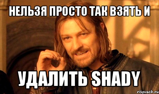 нельзя просто так взять и удалить shady, Мем Нельзя просто так взять и (Боромир мем)