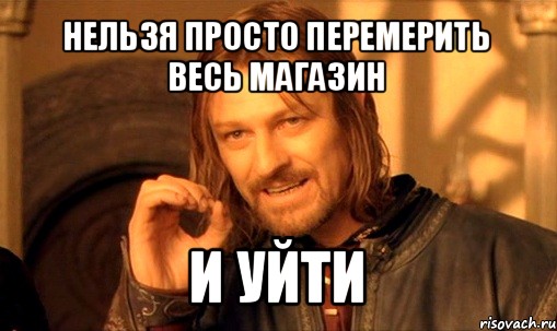 нельзя просто перемерить весь магазин и уйти, Мем Нельзя просто так взять и (Боромир мем)