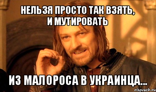 нельзя просто так взять,
и мутировать из малороса в украинца..., Мем Нельзя просто так взять и (Боромир мем)