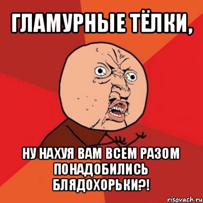 гламурные тёлки, ну нахуя вам всем разом понадобились блядохорьки?!, Мем Почему