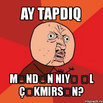 ay tapdıq məndən niyə əl çəkmirsən?, Мем Почему