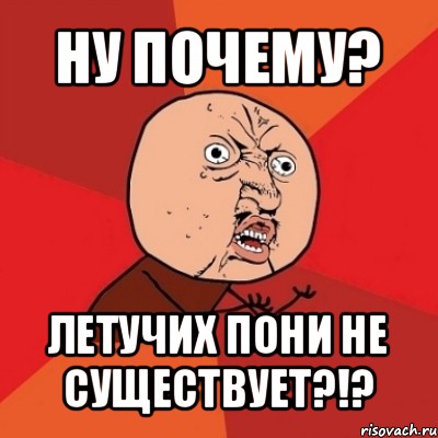 ну почему? летучих пони не существует?!?, Мем Почему