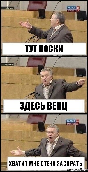 Тут Носки Здесь Венц Хватит мне стену засирать, Комикс Жириновский разводит руками 3