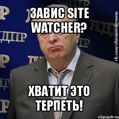 завис site watcher? хватит это терпеть!, Мем Хватит это терпеть (Жириновский)