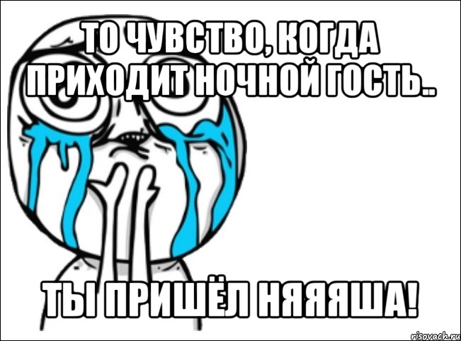 то чувство, когда приходит ночной гость.. ты пришёл няяяша!, Мем Это самый