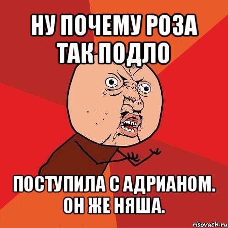 ну почему роза так подло поступила с адрианом. он же няша., Мем Почему