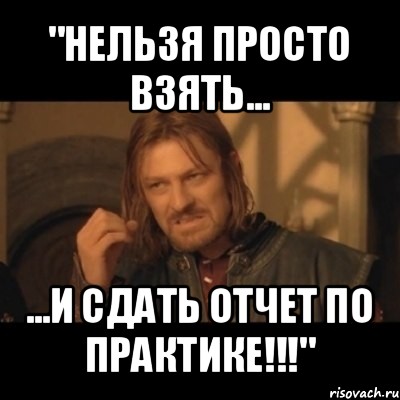 "нельзя просто взять... ...и сдать отчет по практике!!!", Мем Нельзя просто взять