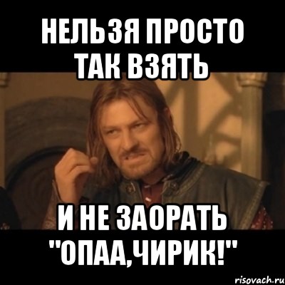 нельзя просто так взять и не заорать "опаа,чирик!", Мем Нельзя просто взять