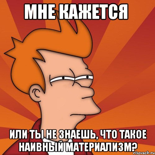 мне кажется или ты не знаешь, что такое наивный материализм?, Мем Мне кажется или (Фрай Футурама)