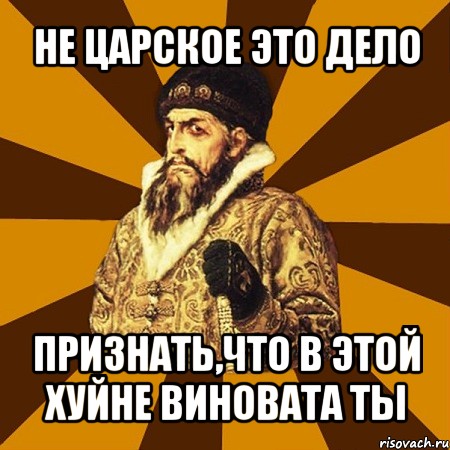 не царское это дело признать,что в этой хуйне виновата ты, Мем Не царское это дело