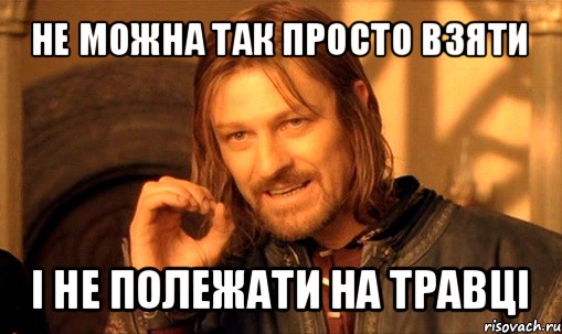 не можна так просто взяти і не полежати на травці, Мем Нельзя просто так взять и (Боромир мем)