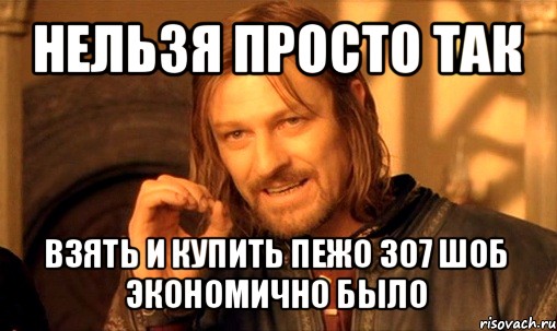 нельзя просто так взять и купить пежо 307 шоб экономично было, Мем Нельзя просто так взять и (Боромир мем)