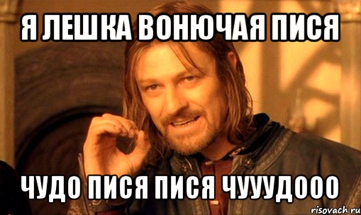 я лешка вонючая пися чудо пися пися чууудооо, Мем Нельзя просто так взять и (Боромир мем)