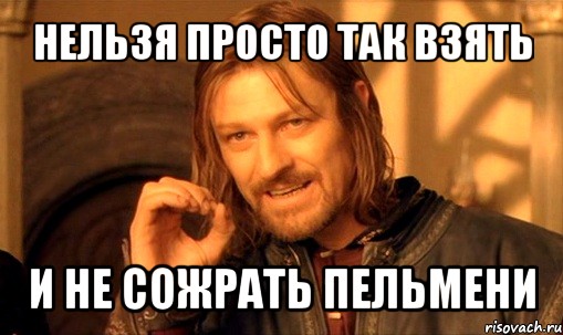 нельзя просто так взять и не сожрать пельмени, Мем Нельзя просто так взять и (Боромир мем)