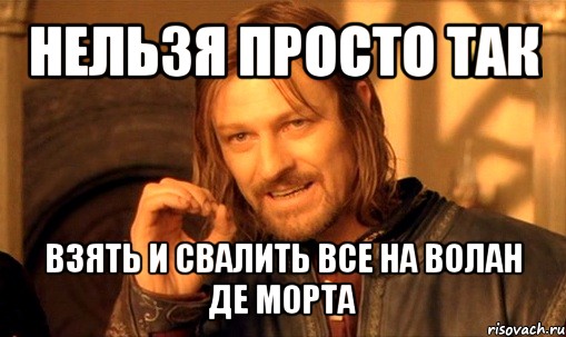 нельзя просто так взять и свалить все на волан де морта, Мем Нельзя просто так взять и (Боромир мем)