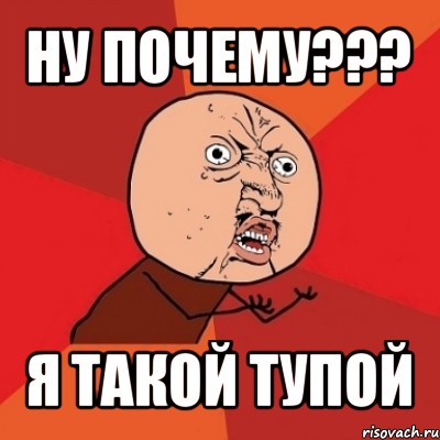 ну почему??? я такой тупой, Мем Почему