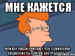 мне кажется или все люди считают, что технические специалисты сайтов экстрасенсы?, Мем  Фрай (мне кажется или)