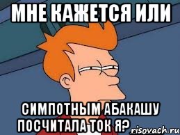 мне кажется или симпотным абакашу посчитала ток я?____, Мем  Фрай (мне кажется или)