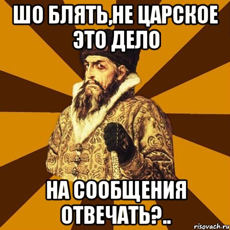 шо блять,не царское это дело на сообщения отвечать?.., Мем Не царское это дело