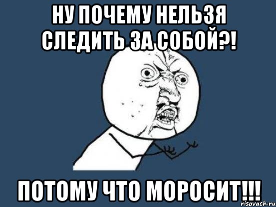 ну почему нельзя следить за собой?! потому что моросит!!!, Мем Ну почему