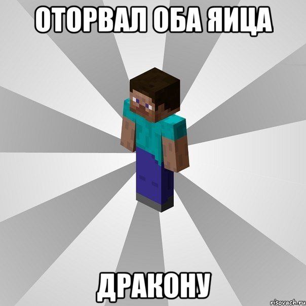 оторвал оба яица дракону, Мем Типичный игрок Minecraft