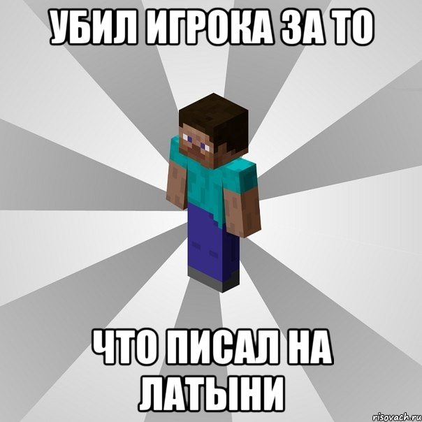 убил игрока за то что писал на латыни, Мем Типичный игрок Minecraft