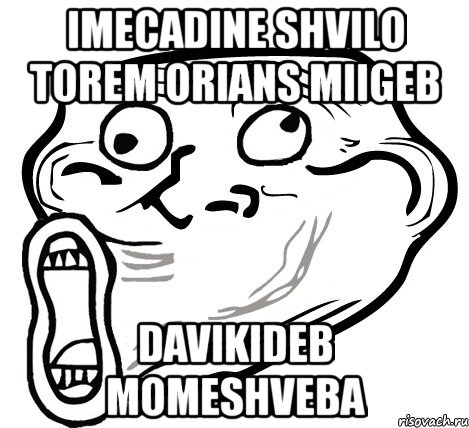 imecadine shvilo torem orians miigeb davikideb momeshveba