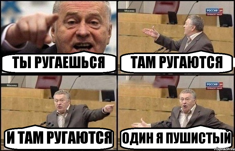 ТЫ РУГАЕШЬСЯ ТАМ РУГАЮТСЯ И ТАМ РУГАЮТСЯ ОДИН Я ПУШИСТЫЙ, Комикс Жириновский